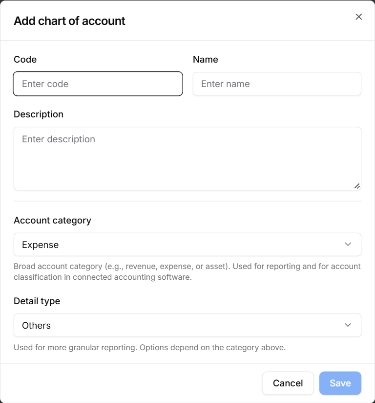 Add new item creates a new category without leaving the expense